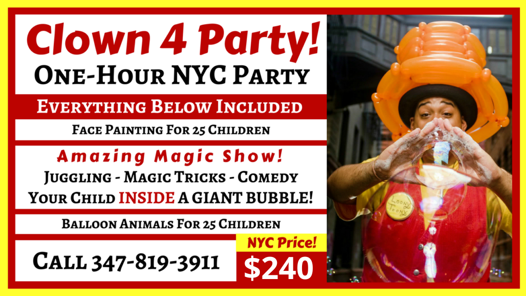 kids Magician NYC, Childrens Party magician NYC, Bronx Birthday Party Clown